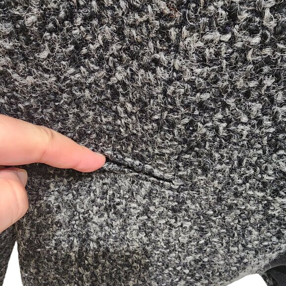 Theory Women's  Tweed Wool Blend Open Front Jacket - Size 8 - Black/Grey - Picture 6 of 14